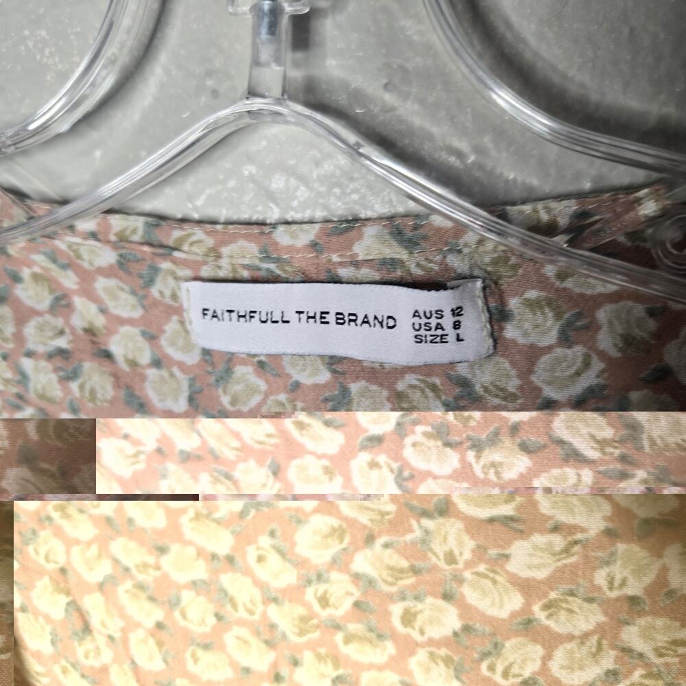 Faithfull The Brand Size 8 Marigot Tie-Front Dress in Pink Azalea Floral Print - Picture 4 of 9